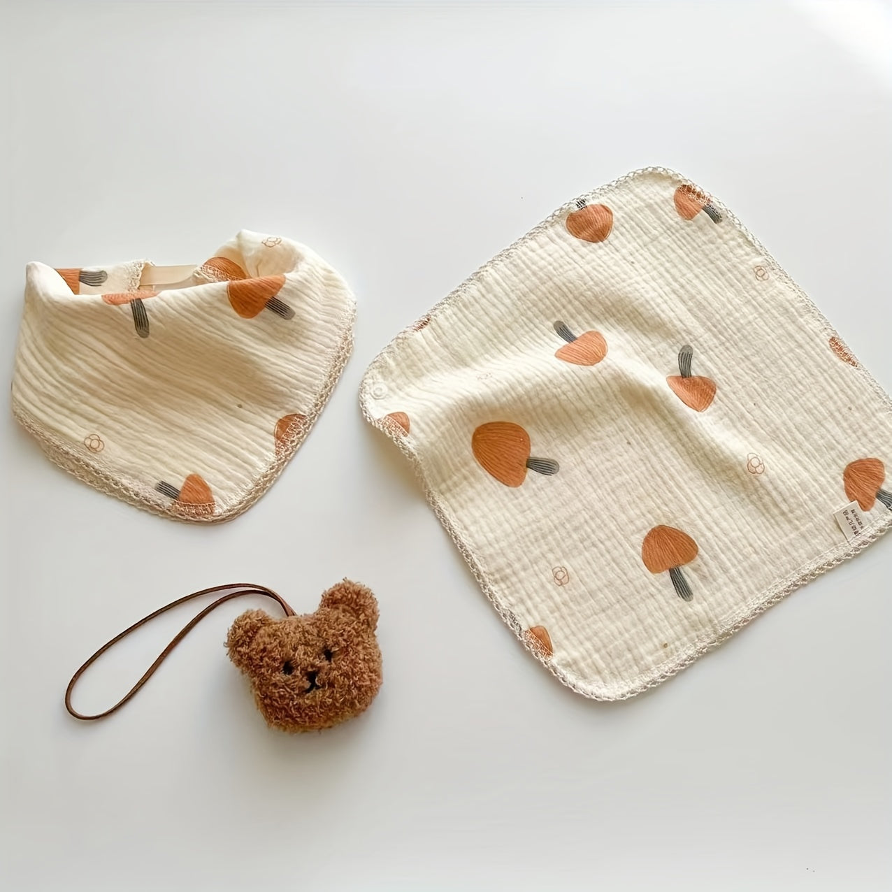 Baby Bib Cotton Gauze Small Square Towel With Lace Towel Bib