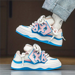 Men's Lace Print Lace Up Sneakers Casual Walking Shoes