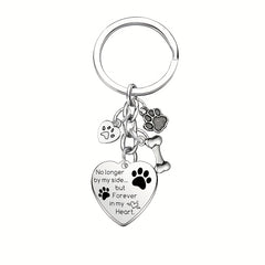 Dog Memorial Keychain Paw Prints Charm Sympathy Gift
