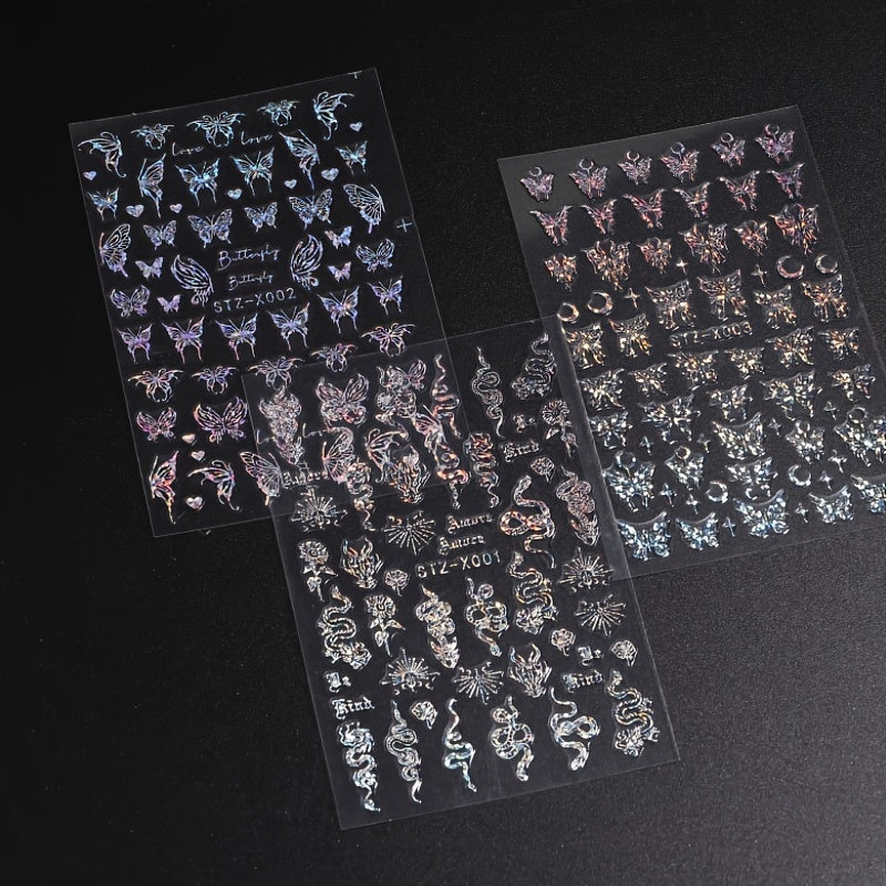 Butterfly Laser Nail Decals for DIY Nail Art