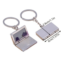 Mini Metal Notebook Computer Key Chain Car Bag Pendant