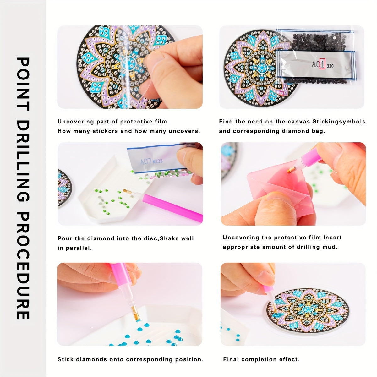 Sheep Cup Mats 2pcs DIY Diamond Painting Car Interior Accesories