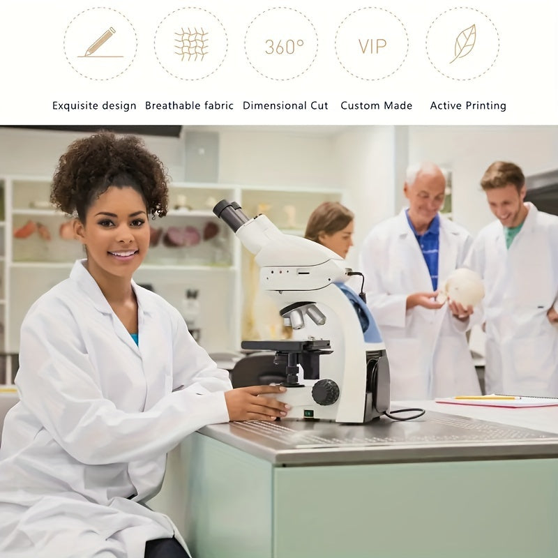 Dental Lab Coat Unisex Long Sleeve Cotton Coat
