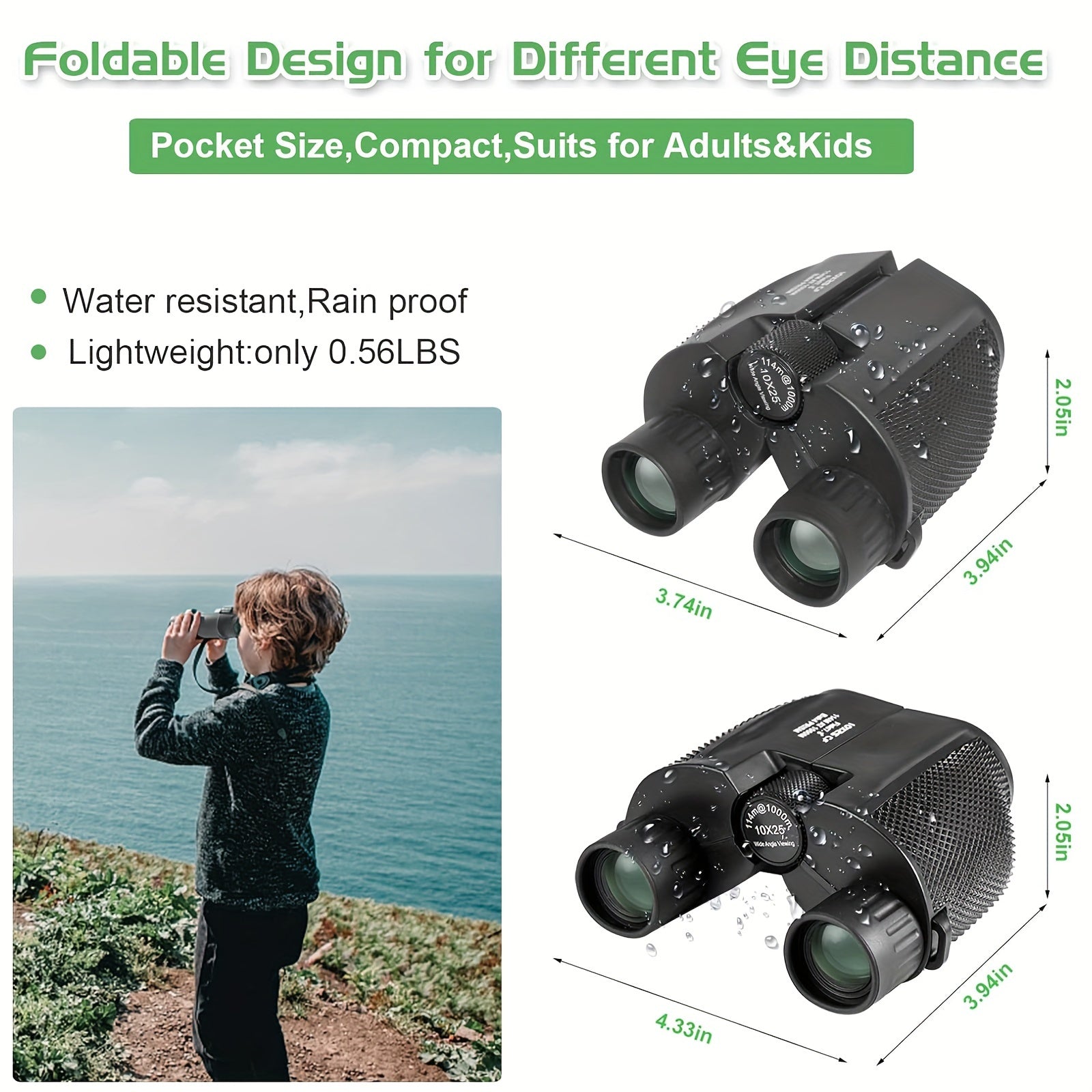 Compact Portable HD Binoculars For Travel Camping Hiking