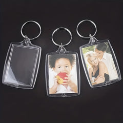 5pcs Photo Frame & Pendant Keychain for Men Family Memory & Decoration