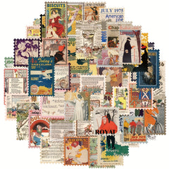 50 Retro Character Painting Poster Stickers for DIY Decoration