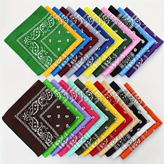 16 Pcs Cashew Paisley Square Scarf Set Sporty Style
