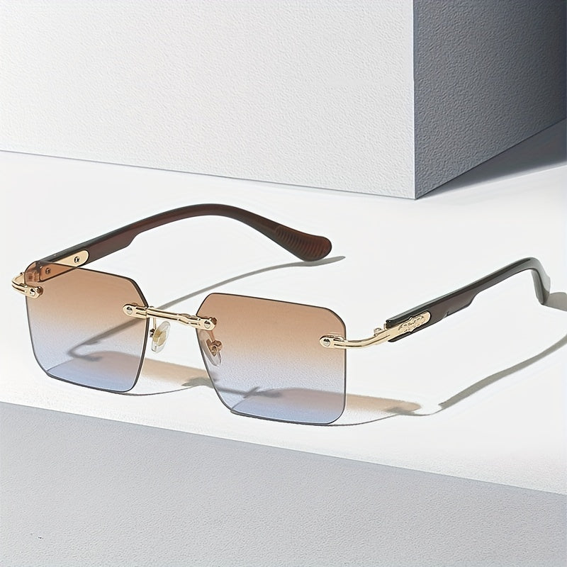 Men's Rimless Sunglasses UV Protection for Sports