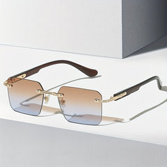 Men's Rimless Sunglasses UV Protection for Sports