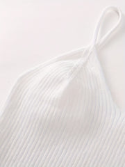 Ribbed Cami Top V Neck Spaghetti Strap Women's Lingerie