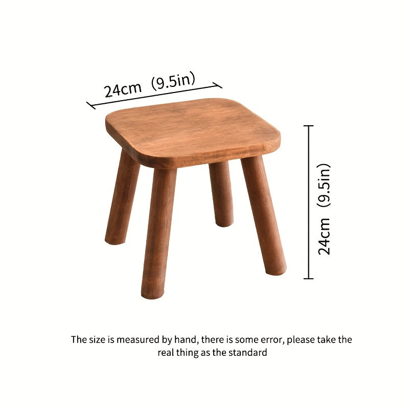 Wooden Step Stool for Kids and Adults Shoe Changing Chair with Foot Rest