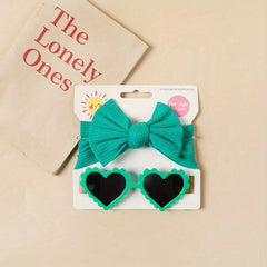 Baby Girls Bow Headbands & Sunglasses Set - Birthday Gift