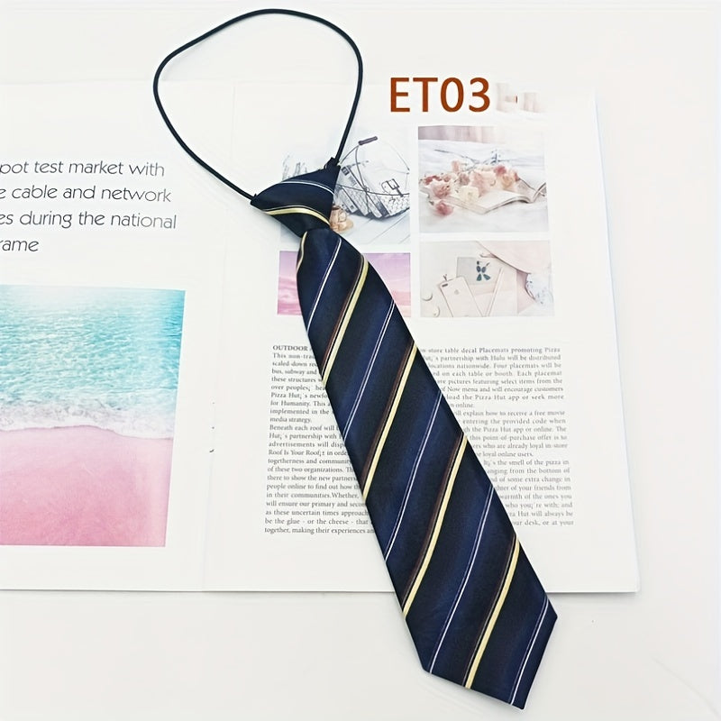 Striped Tie Bow Tie for School Uniform