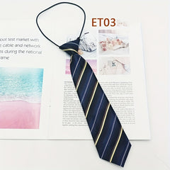 Striped Tie Bow Tie for School Uniform