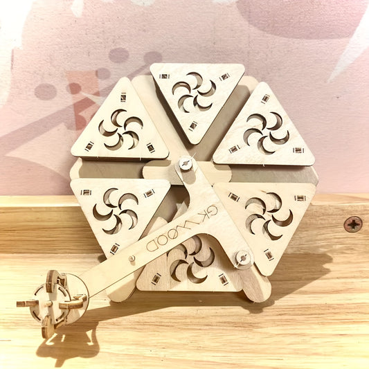 3D Wooden Octahedron Puzzle with Intricate Patterns - Ideal Gift for Birthdays