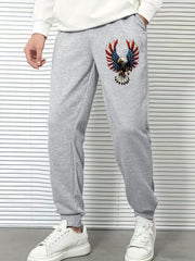 Eagle Print Men's Sports Pants Drawstring Jogging Trousers