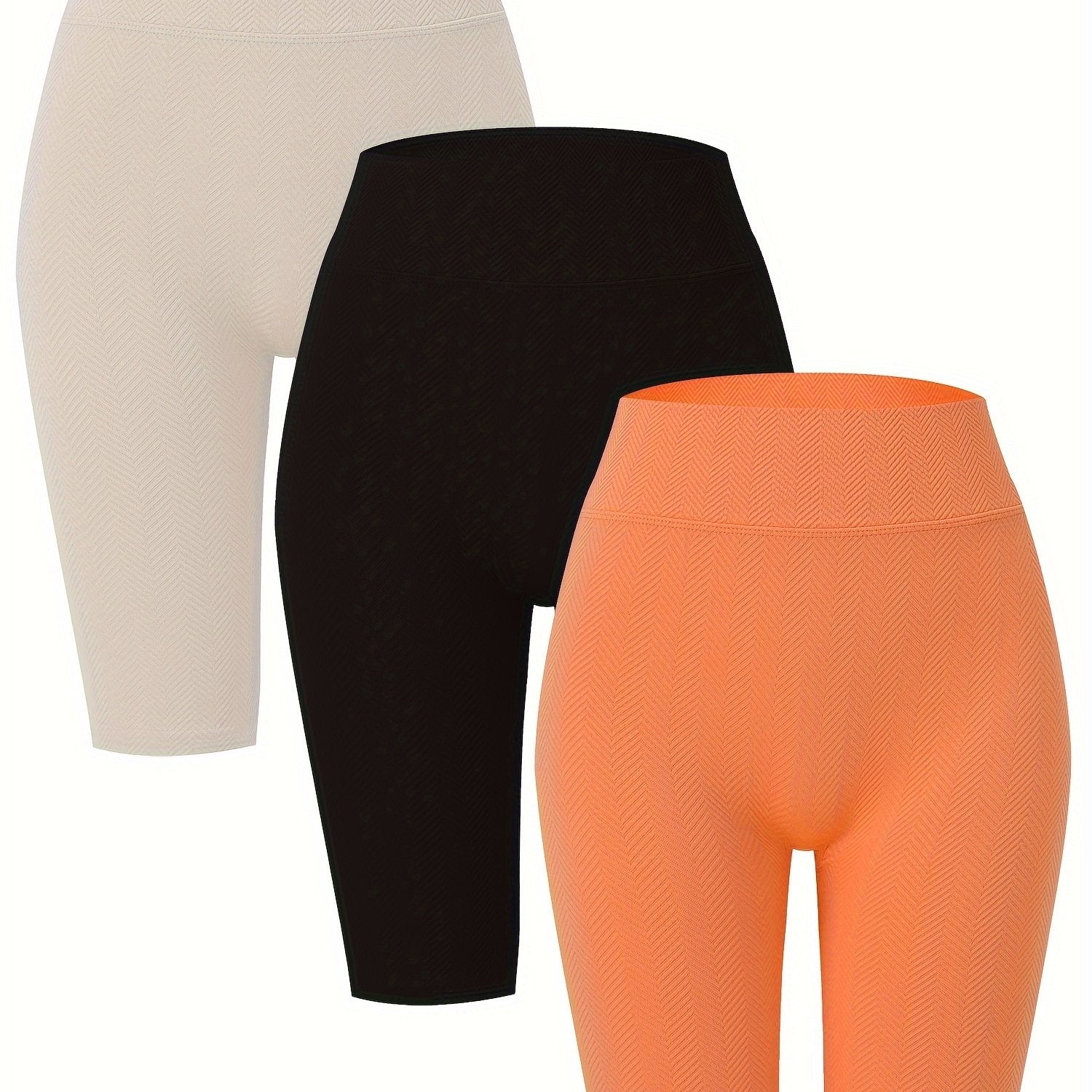 3pcs Sports Yoga Shorts High Stretch Workout Running Shorts For Women