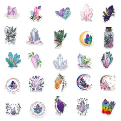 50 Sheets Crystal Plant Sticker Decals for DIY Crafts