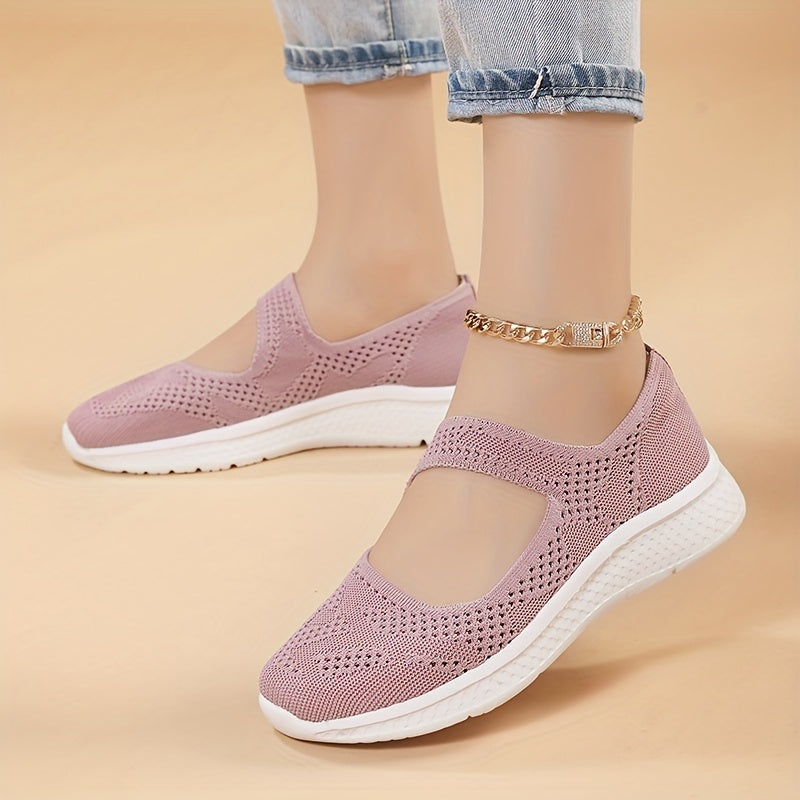 Women's Breathable Mesh Sneakers Casual Ankle Strap Flat Shoes