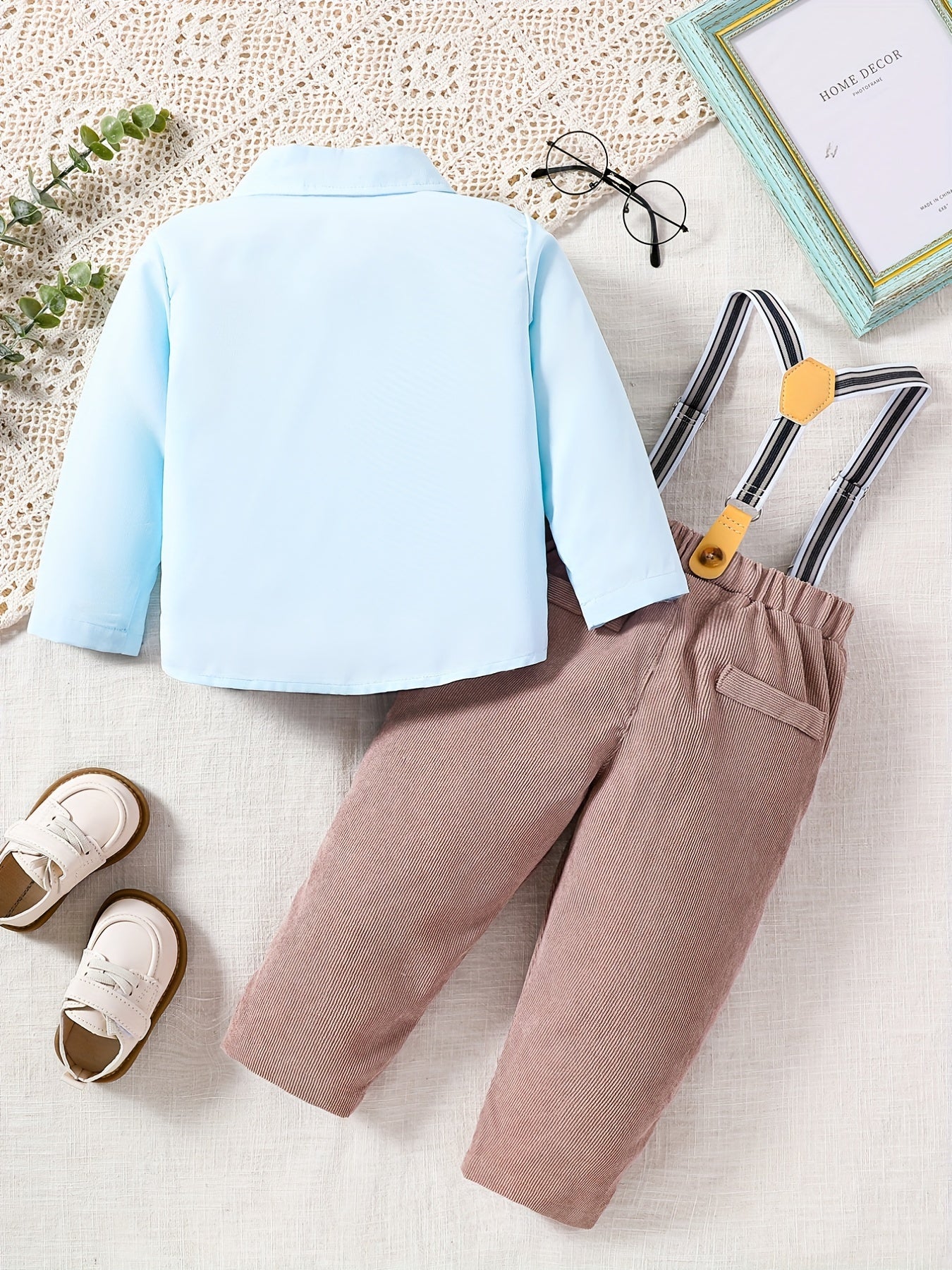 Toddler Boys Long Sleeve Shirt Pants Gentleman Dress Suit Outfit