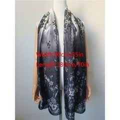 Vintage Flower Print Scarf Classic Shawl Windproof Bandana