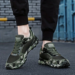 Men's Lace-up Camouflage Sneakers Lightweight Breathable Athletic Shoes