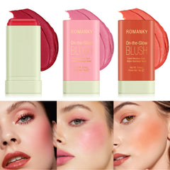 Blush Blending Stick Moisturizing Lip Balm Red Pink Orange Face Lip And Eye Tint
