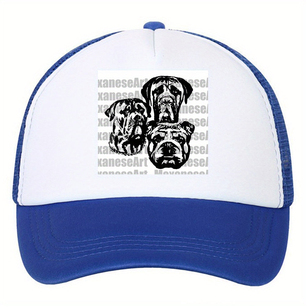 Adjustable Baseball Cap with Dogs Head Pattern for Fishing