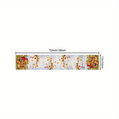 Thanksgiving Table Runner Pumpkin Truck Maple Leaf Pattern Home Decor