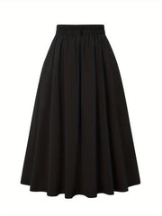 Women's Plus Solid High Rise Swing Maxi Skirt