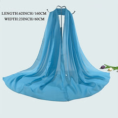 Solid Chiffon Scarf Casual Breathable Shawl Women Head Wrap