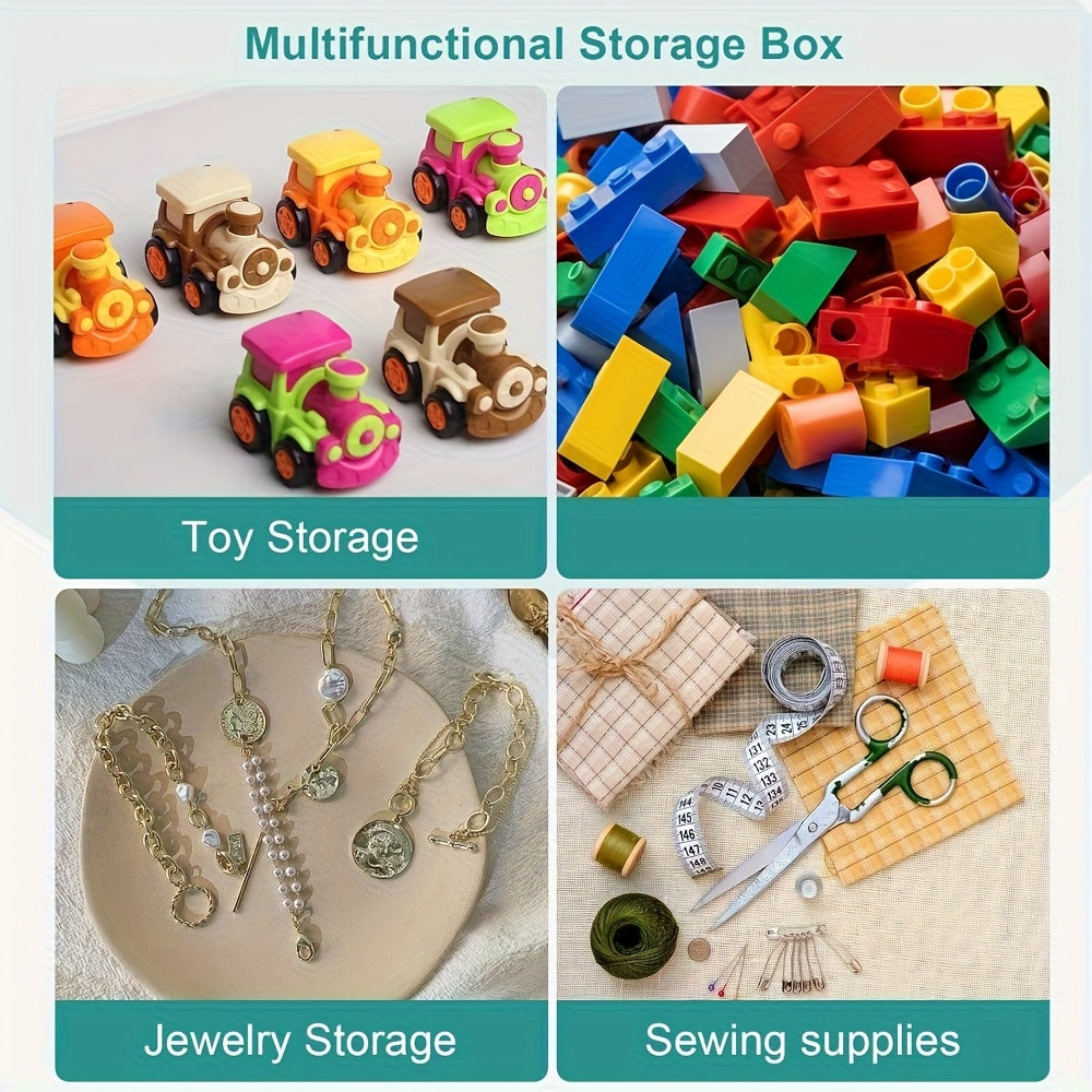 3 Tier Large Stackable Storage Box With Lids & Compartments Organiser