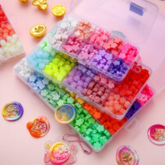 24 Grid Wax Bead Set in Petal Shape Box for Sealing Wax DIY