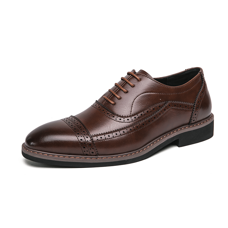 Men's Brogue Oxford Shoes Lace up Front Business Formal Wedding