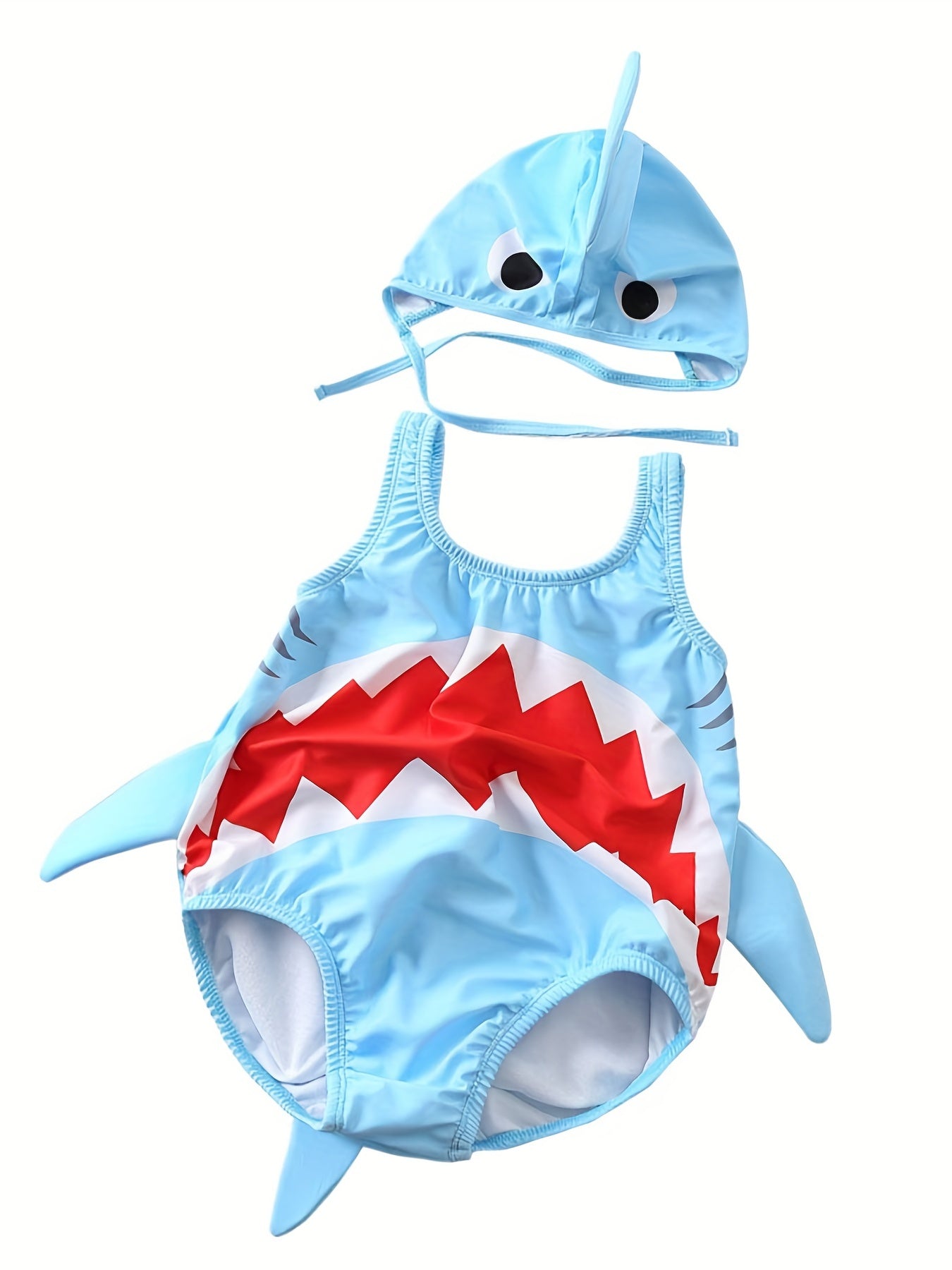 Toddler Boys Shark Swimsuit With Sponges Baby Bathing Suit