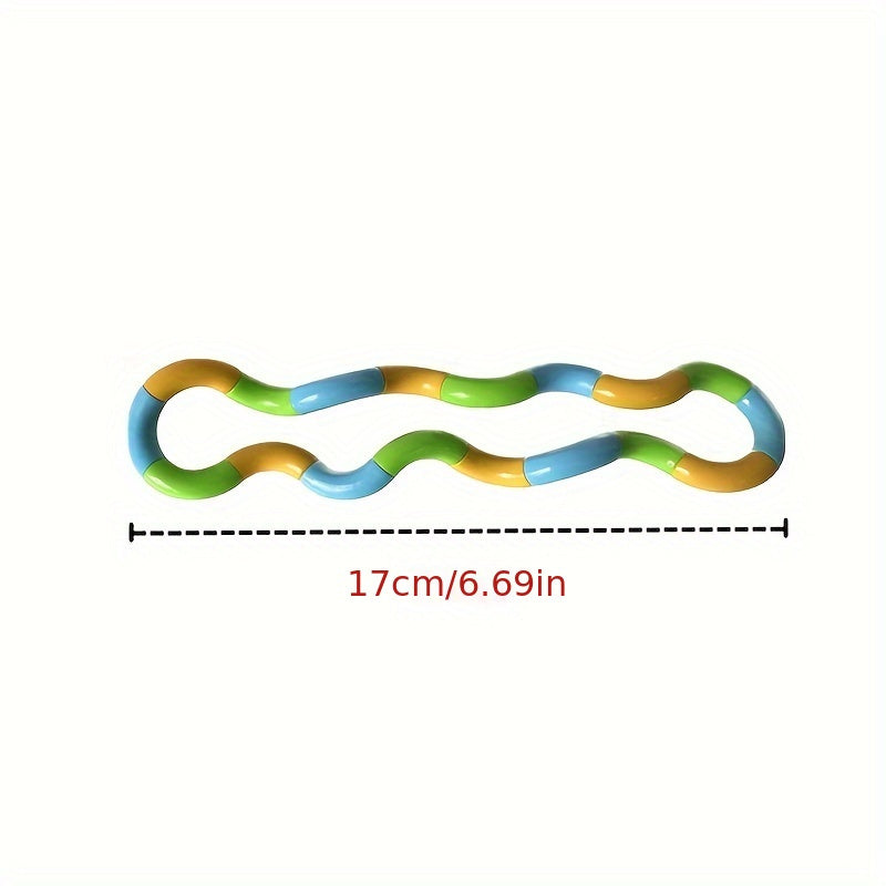 6pcs Multicolor Squeeze Twist Chain Decompression Toys