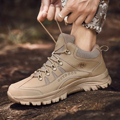 Men's Hiking Boots Lace Up, Wear Resistant Outdoor Shoes for Climbing