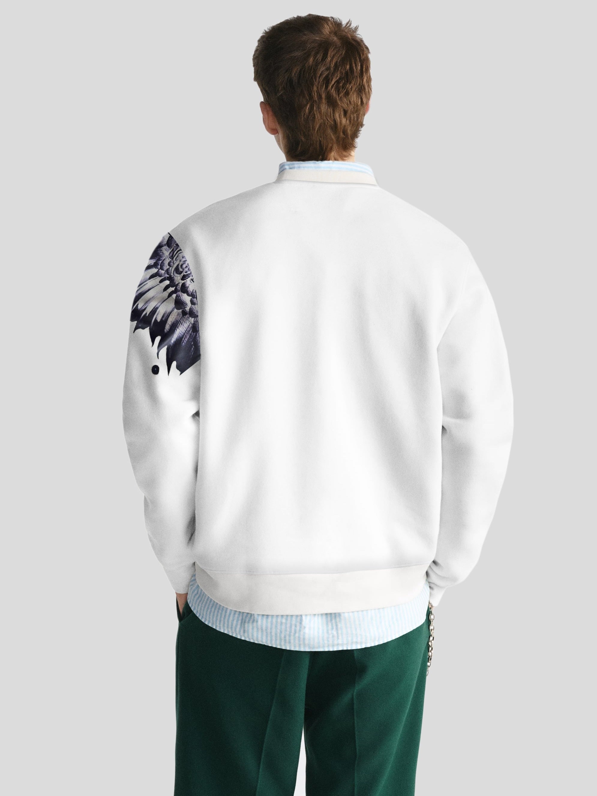 3D Eagle Print Sweatshirt Men's Crew Neck Pullover for Autumn Win