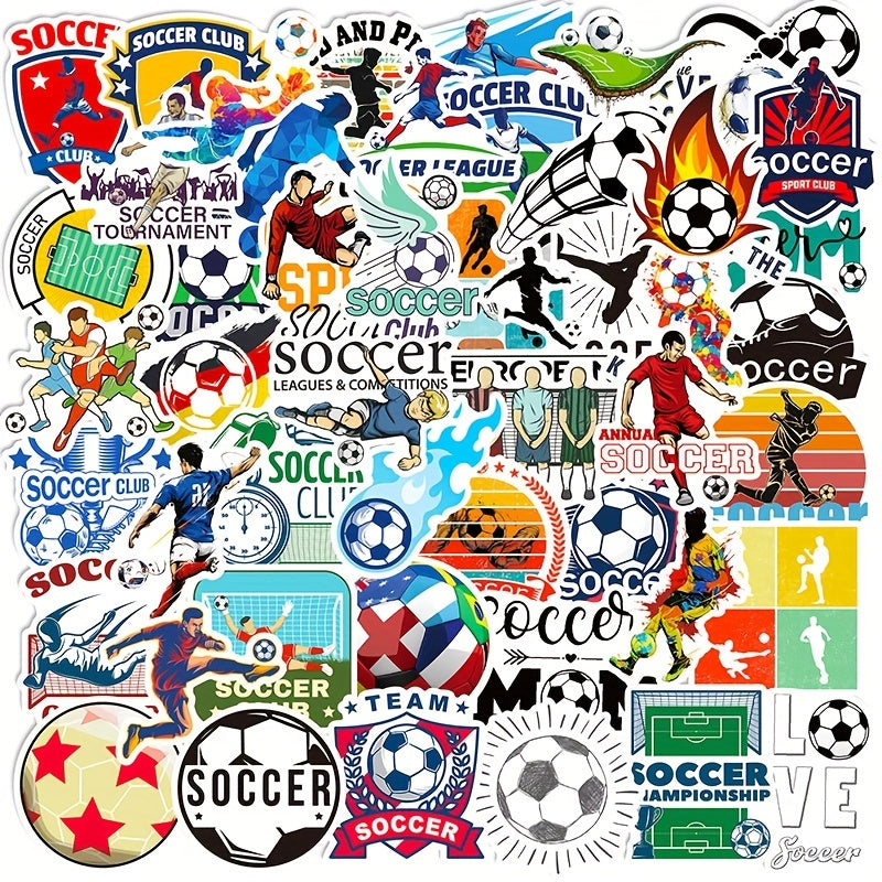 50pcs Football Sticker Notebook Refrigerator Water Cup Soccer Stickers