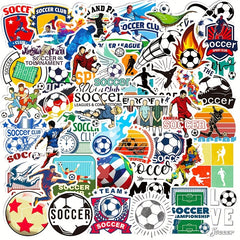 50pcs Football Sticker Notebook Refrigerator Water Cup Soccer Stickers