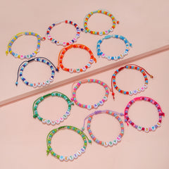 12pcs Kids Acrylic Bead Bracelet Adjustable