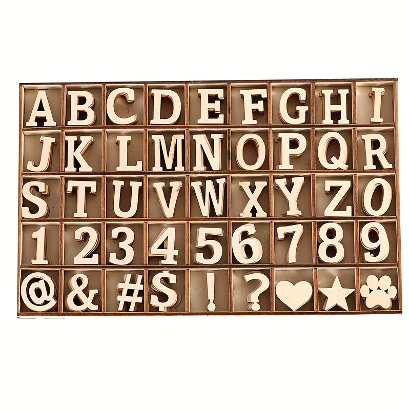 270 Pieces Wooden Alphabet Letters and Numbers with Symbols in Storage Tray