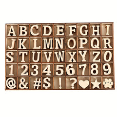 270 Pieces Wooden Alphabet Letters and Numbers with Symbols in Storage Tray