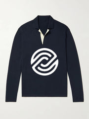 Geometric Pattern Knit Polo Shirt Men's Casual Pullover Sweater