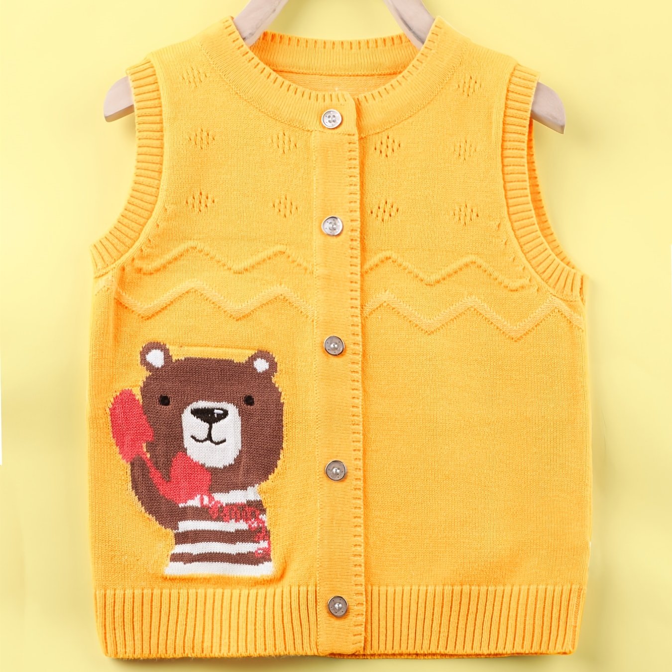 Baby Boys Bear Embroidery Knit Vest Clothes
