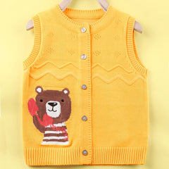 Baby Boys Bear Embroidery Knit Vest Clothes