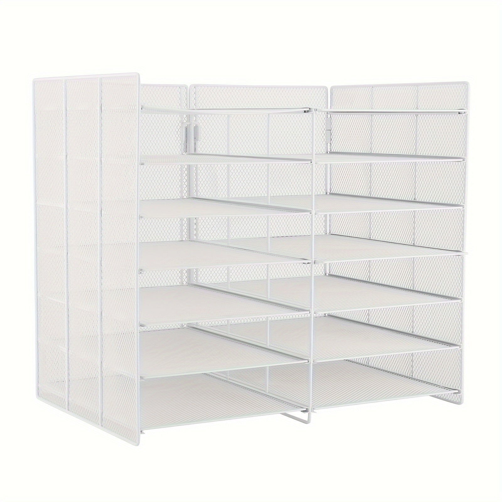 Bilateral Grid Desktop Document Organizer 12 Tray Paper Sorter Home & Office
