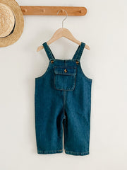 Baby Denim Pocket Overalls All match Jumpsuit