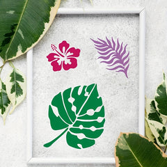 16 Pcs Tropical Leaf Stencil Fern Monstera Palm Leaf Painting Stencil