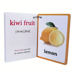 21Pcs Fruit Kids Flash Cards Educational Learning Baby Toys Pre Kindergarten